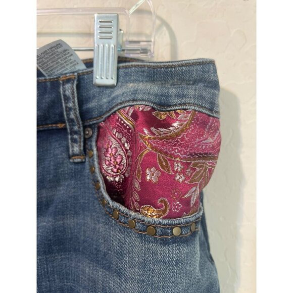 Chico's Sz 2R (US 12R) So Slimming Girlfriend Slim Leg Ankle Rolled Cuff Jeans E - Picture 2 of 11